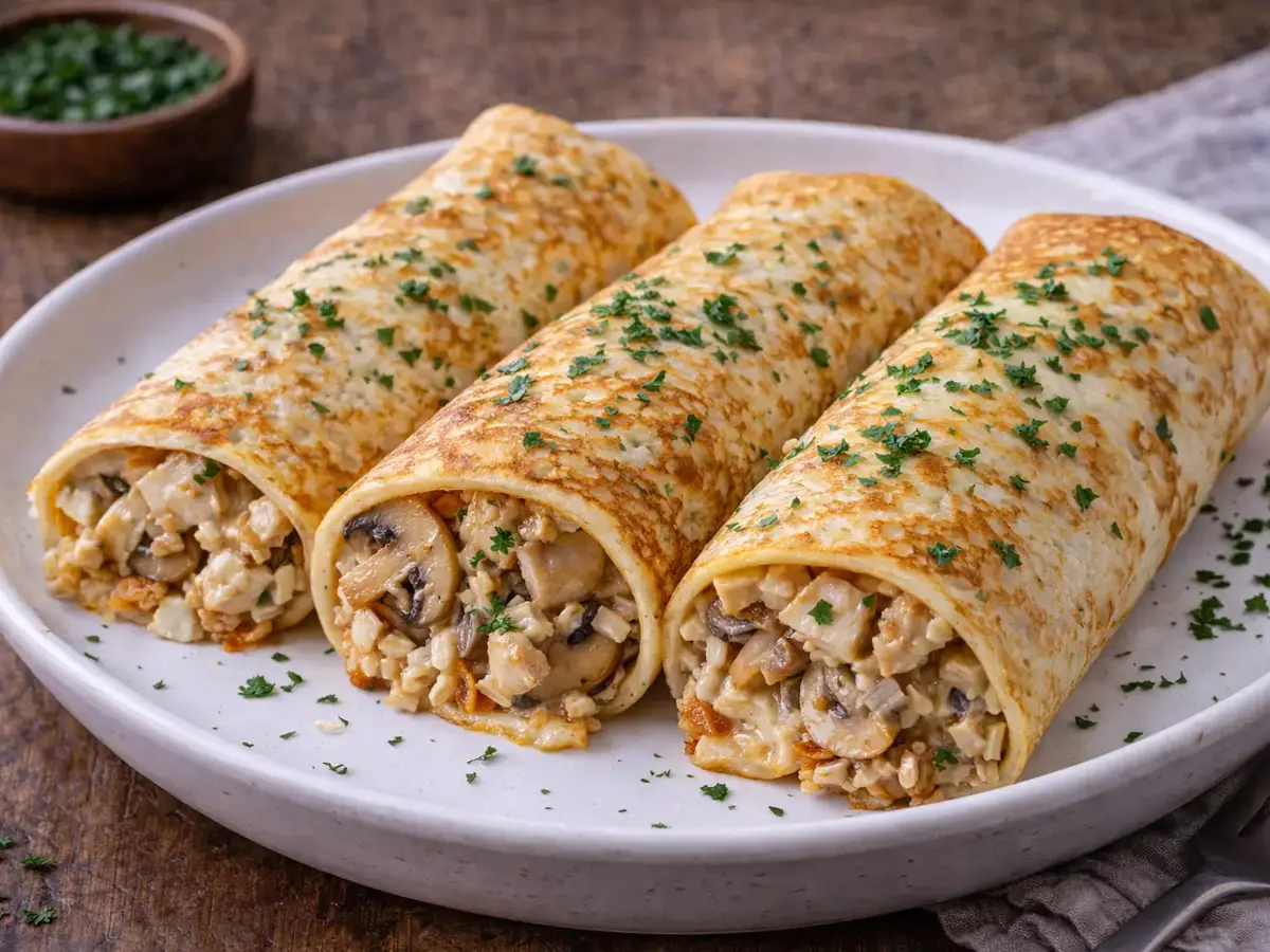 Chicken and Mushroom Crêpes