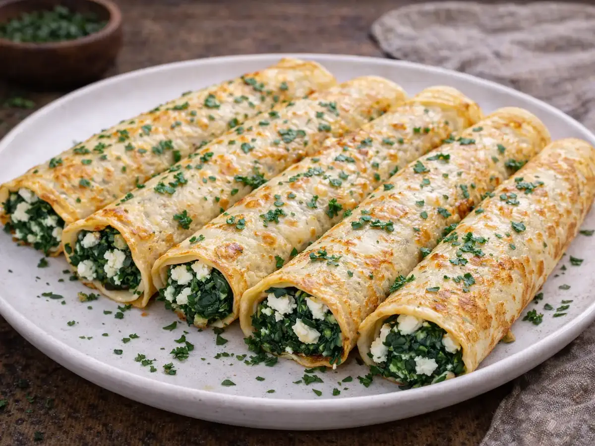 Spinach and Feta Crêpes