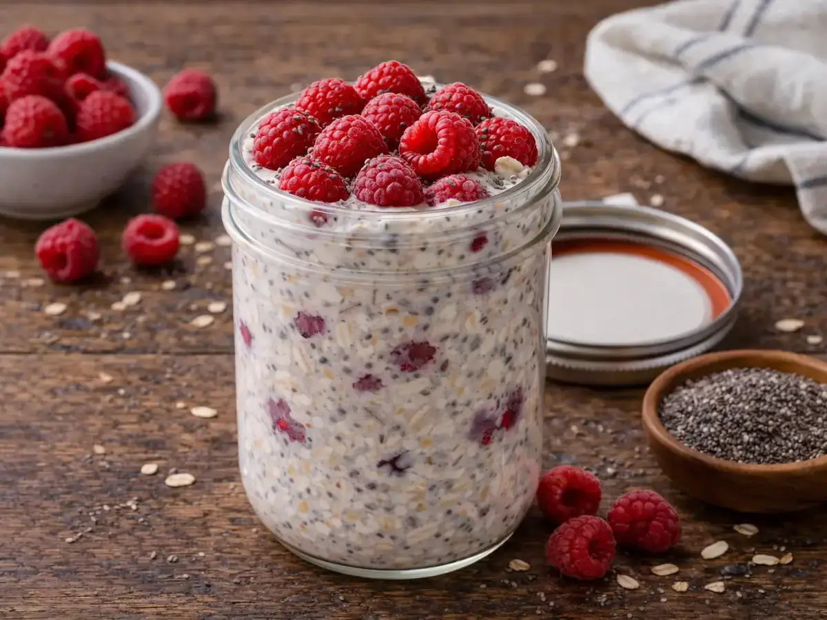 Raspberry Chia Overnight Oats
