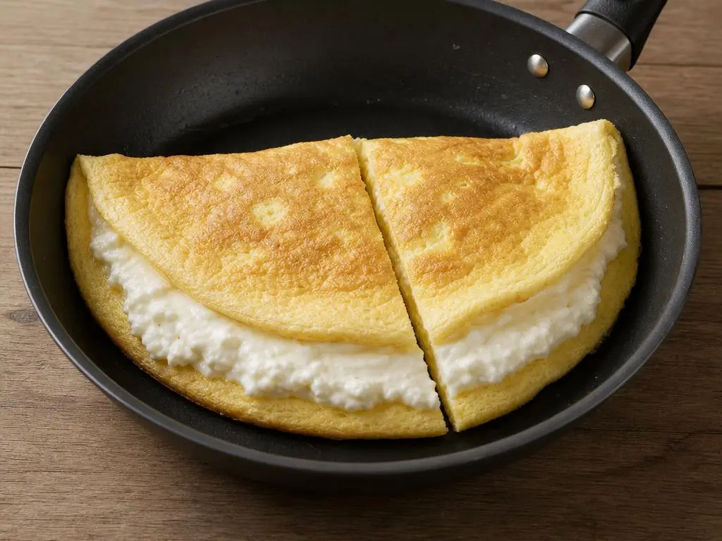 Omlet biszkoptowy z twarogiem, miodem i wanilią