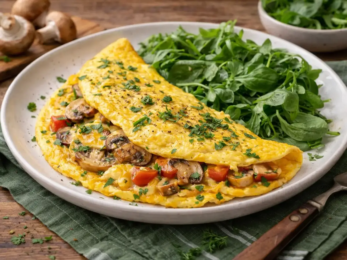 Mushroom and Gouda Omelet