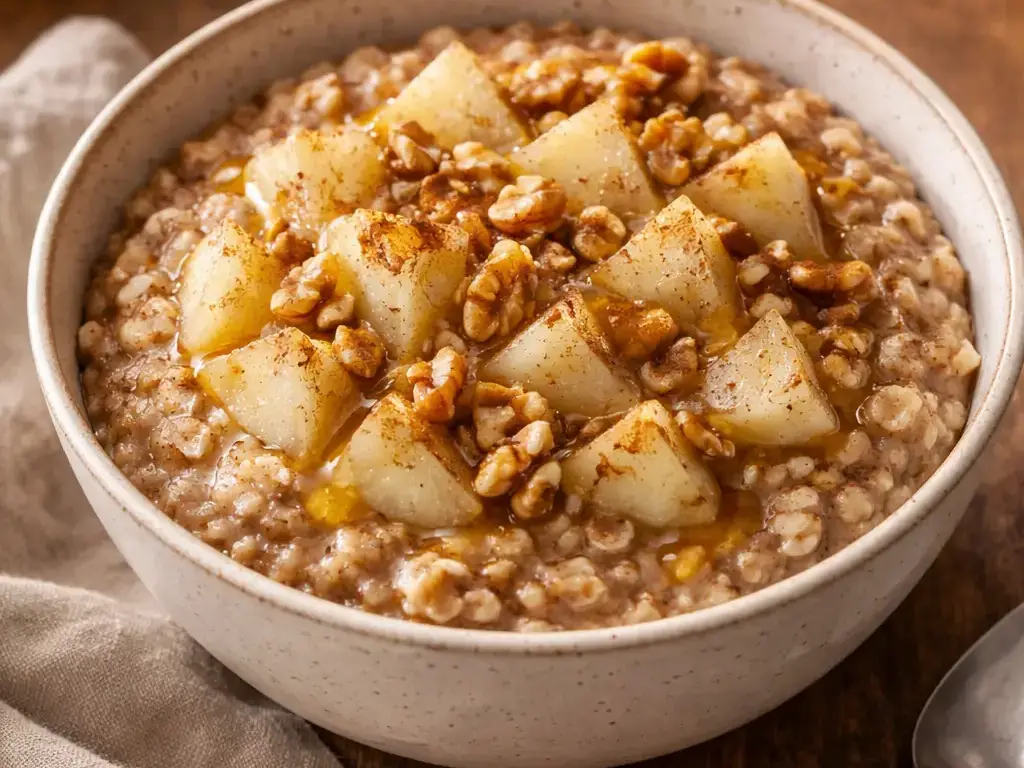 Oatmeal with Pear and Walnuts
