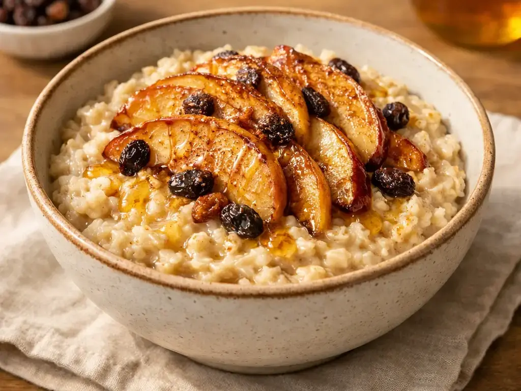 Oatmeal with Baked Apple and Cinnamon