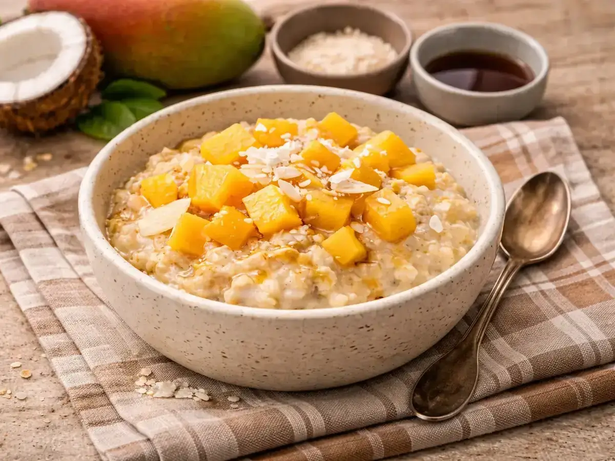 Coconut Oatmeal with Mango