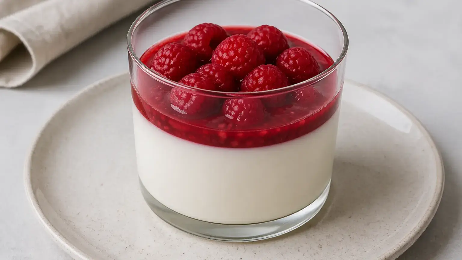 Panna cotta malinowa
