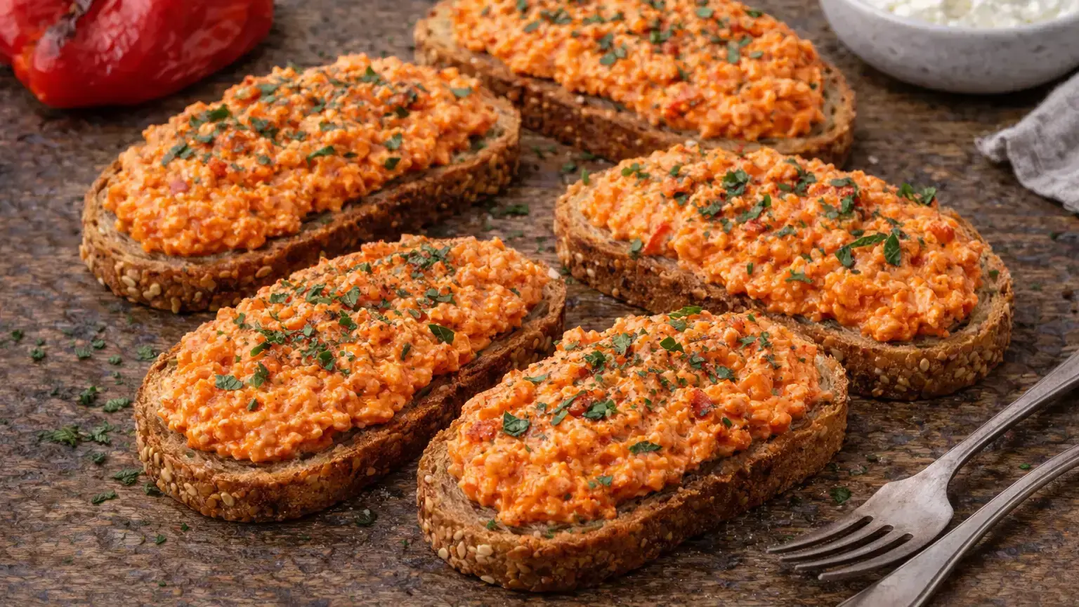 Pasta z pieczonej papryki i ricotty