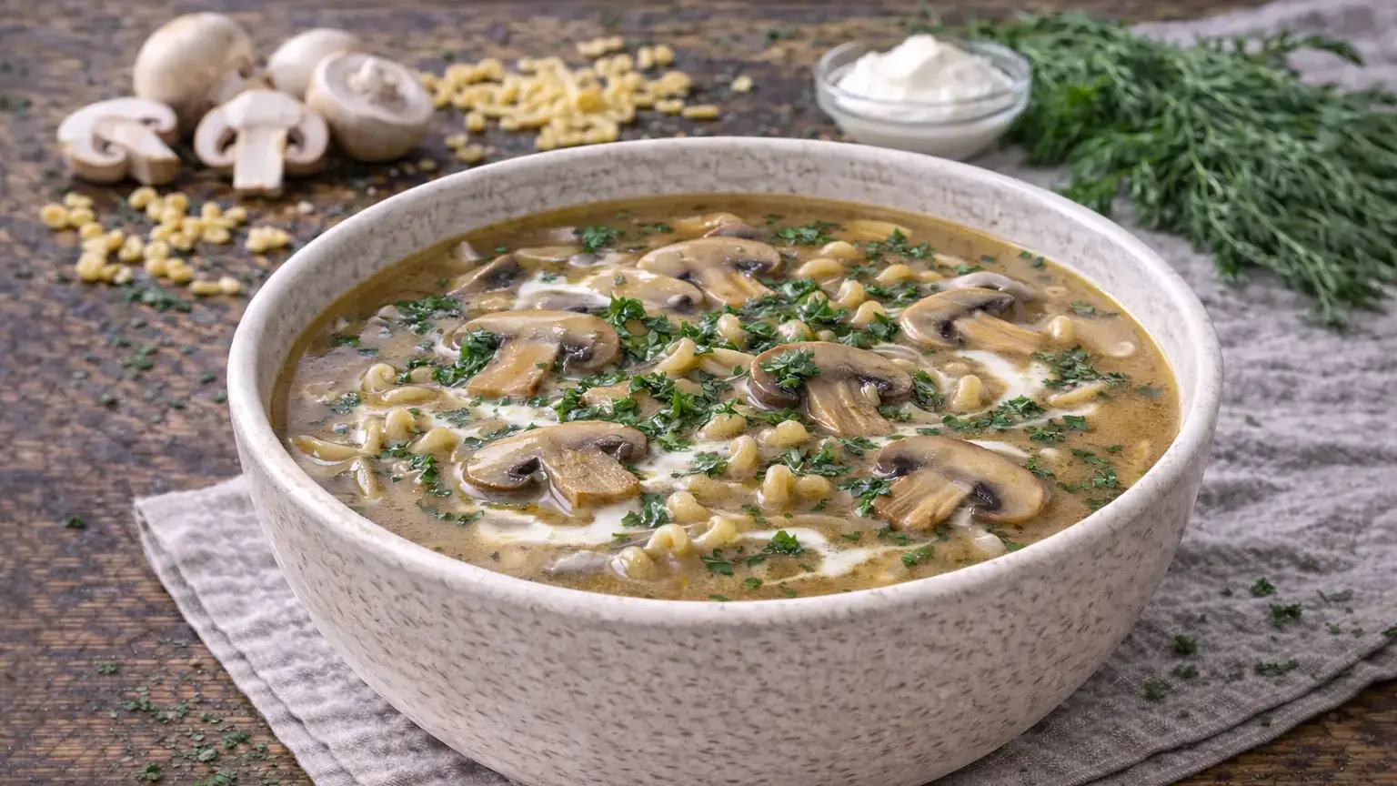 Zupa pieczarkowa z makaronem