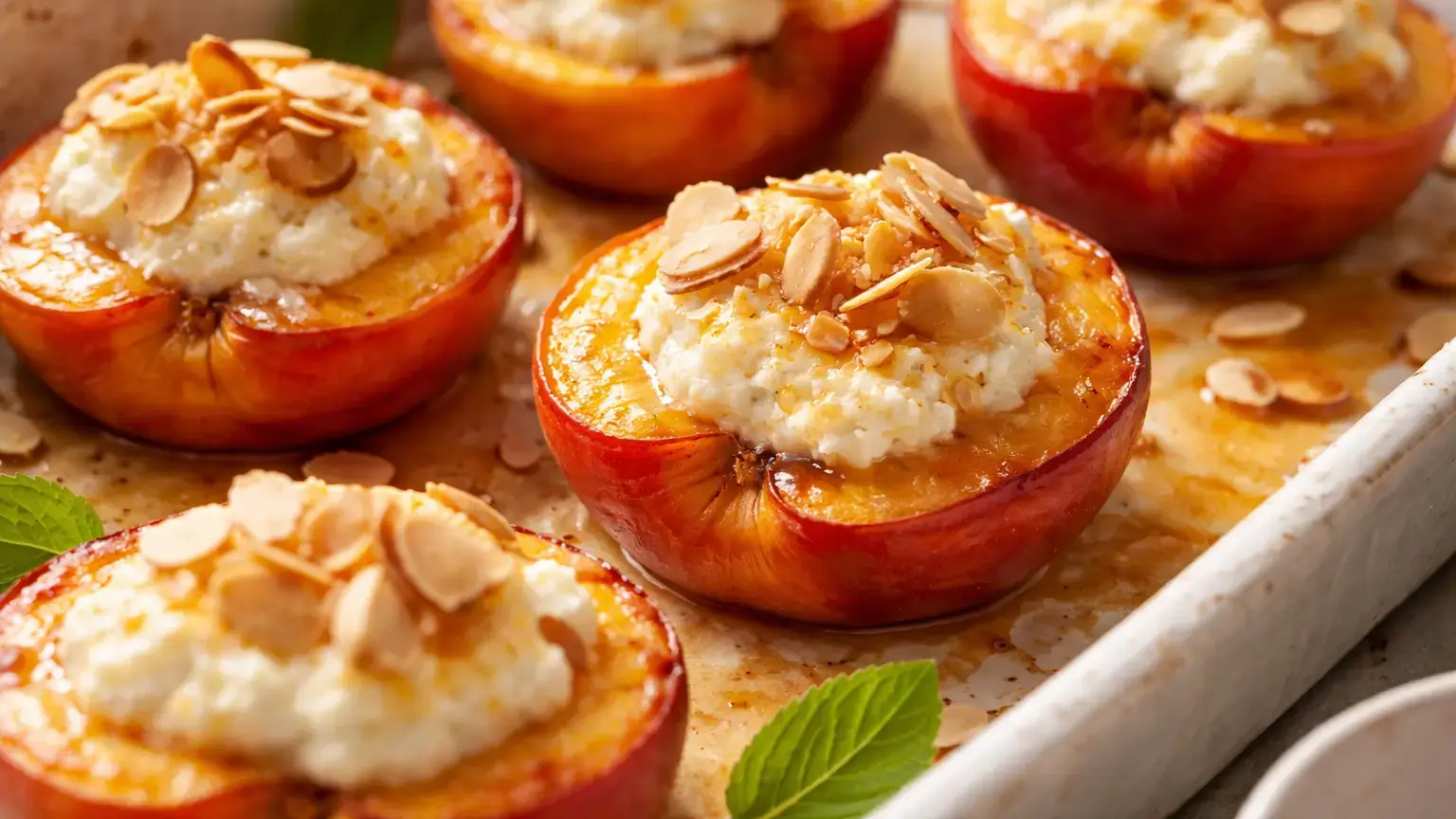 Pieczone brzoskwinie z ricottą