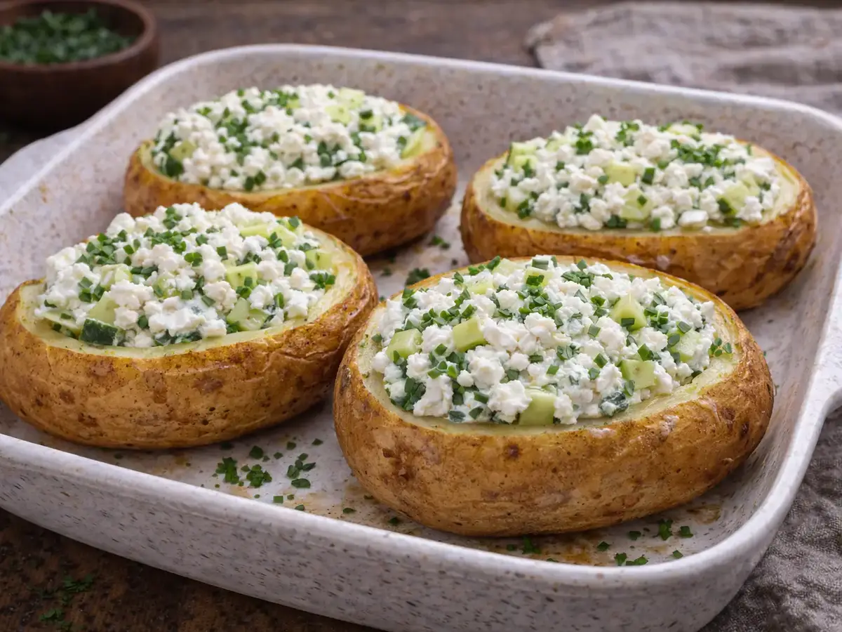 Baked Potatoes Stuffed with Twaróg Spread