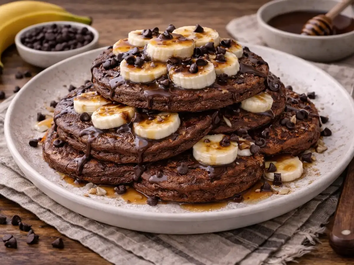 Cocoa Banana Pancakes