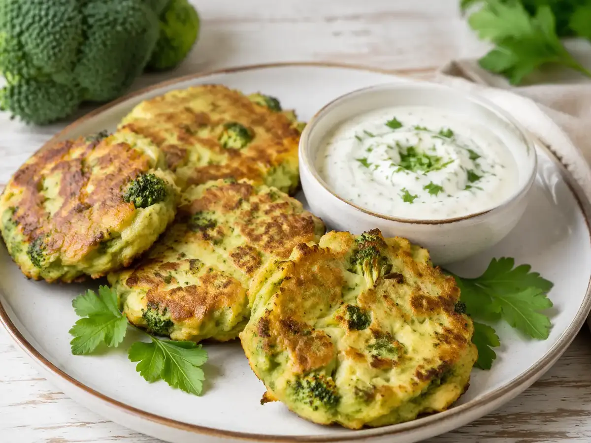 Broccoli Fritters with Yogurt Dip