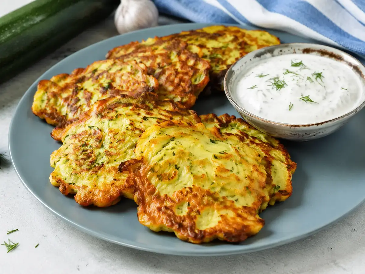 Zucchini Fritters with Yogurt
