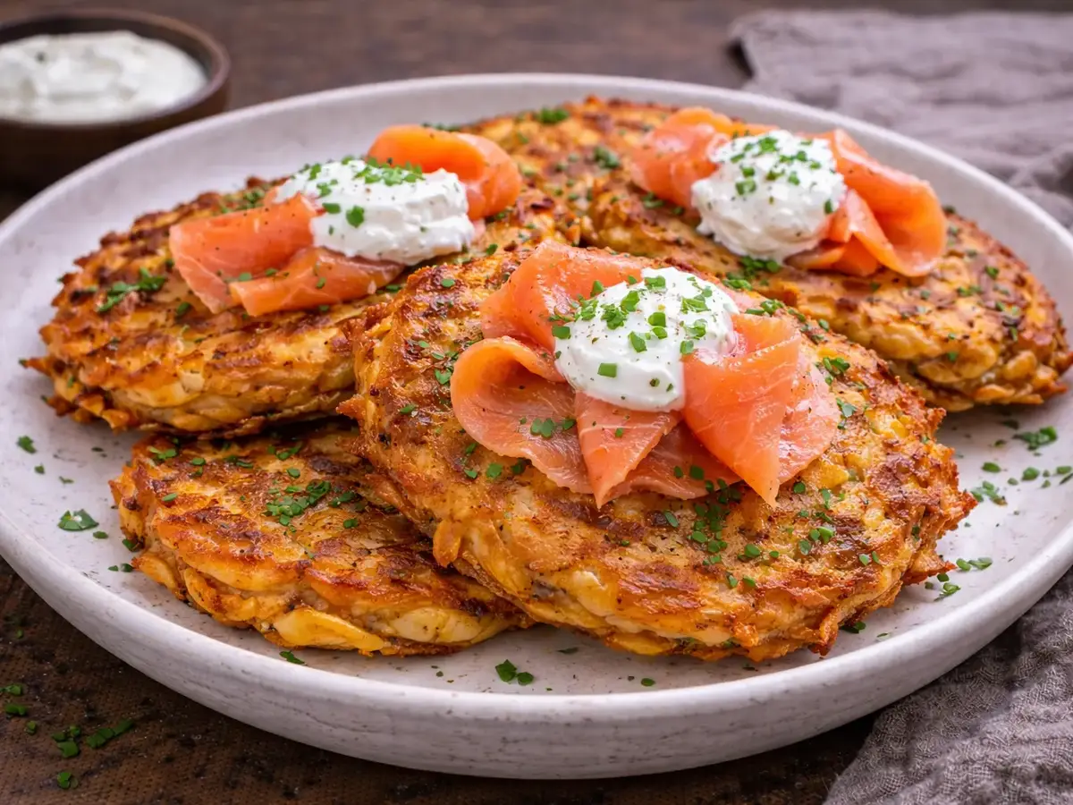Potato Pancakes with Salmon and Yogurt