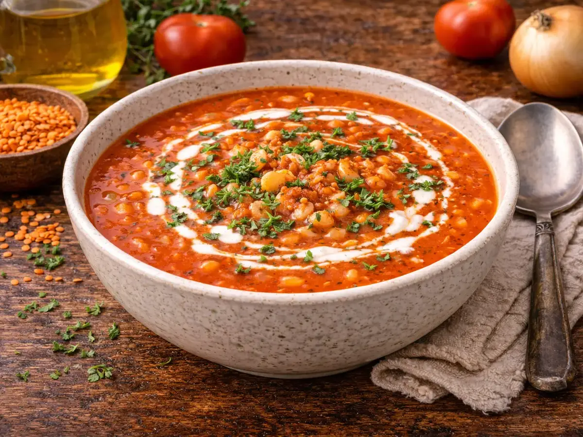 Tomato Soup with Red Lentils