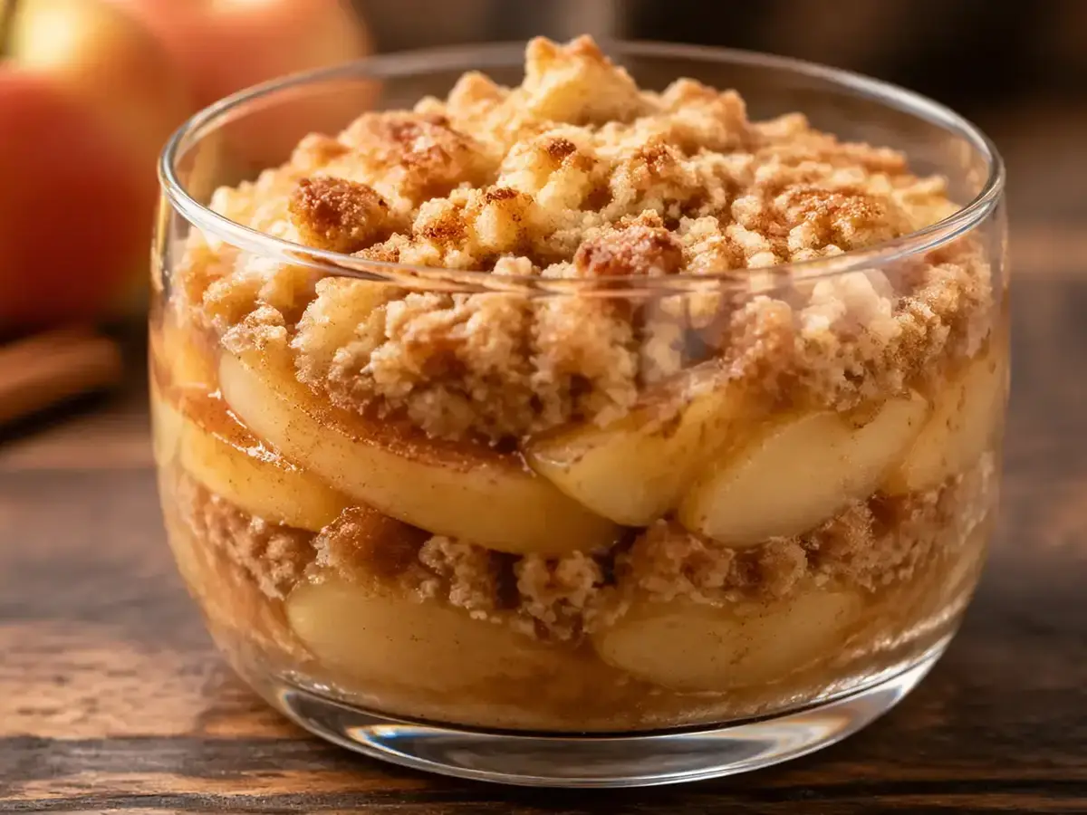 Coppa con mele e crumble