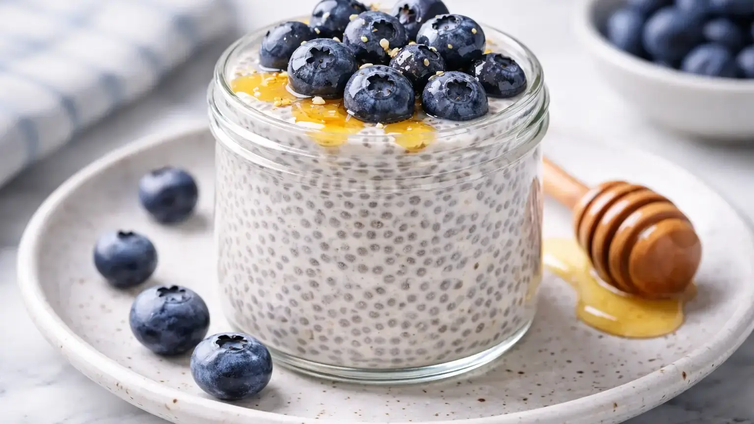 Pudding chia z borówkami