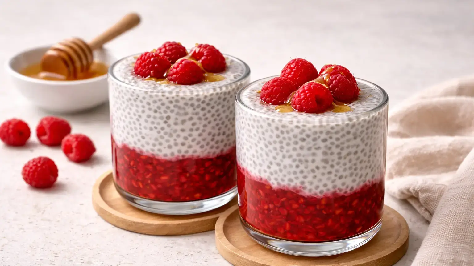 Pudding chia z malinami
