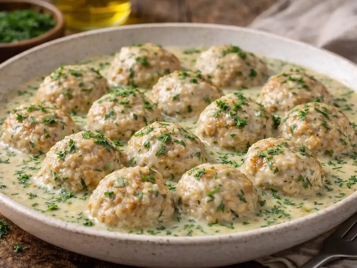 Turkey Meatballs in Dill Sauce