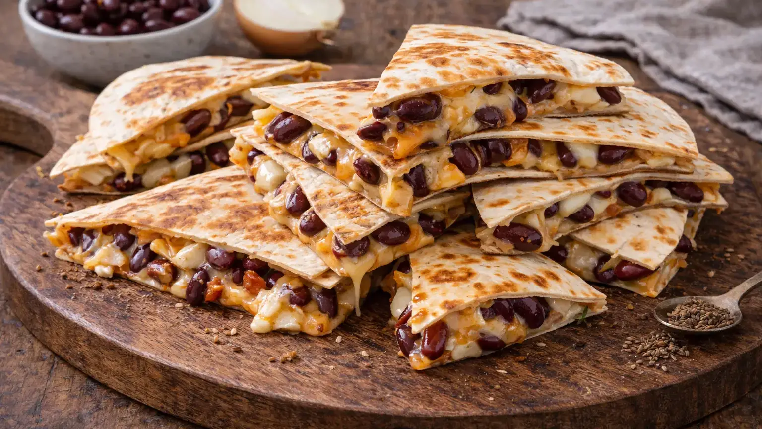 Quesadilla z fasolą i serem