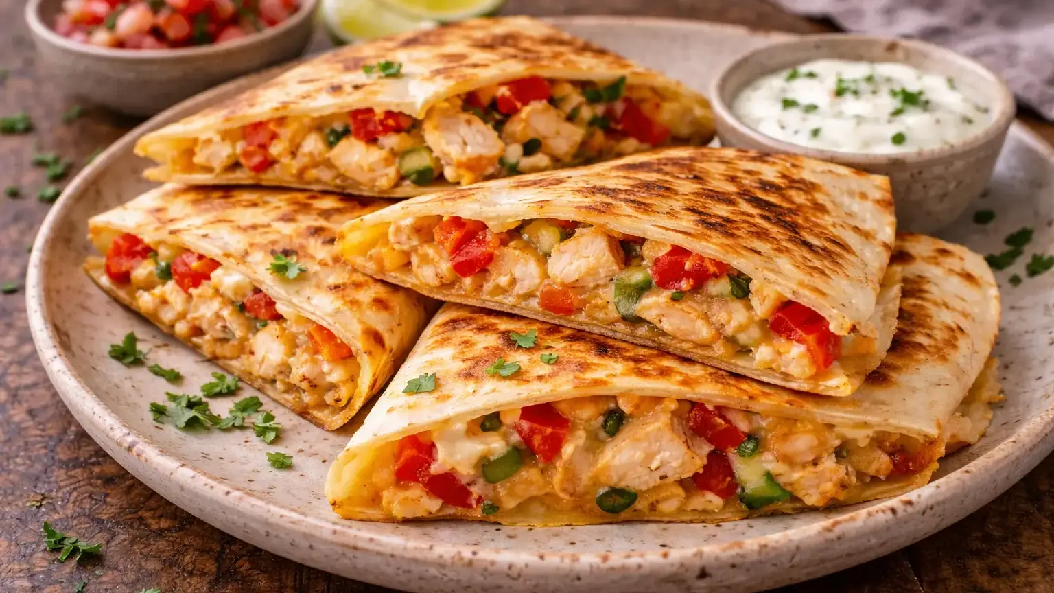 Quesadilla z kurczakiem i serem