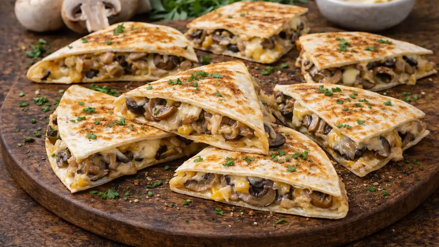Quesadilla z pieczarkami i serem