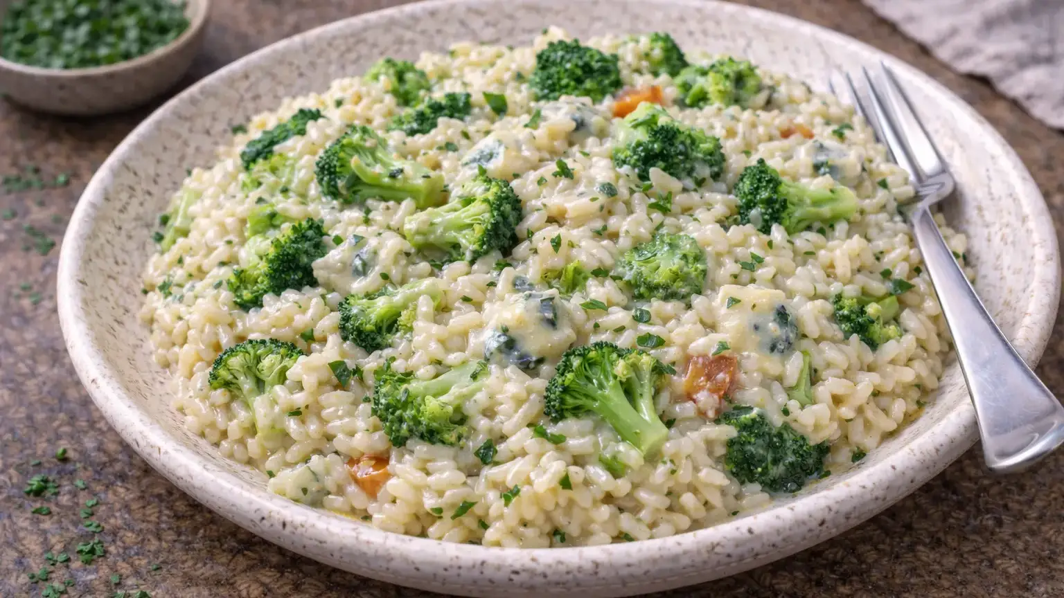 Risotto z brokułem i gorgonzolą