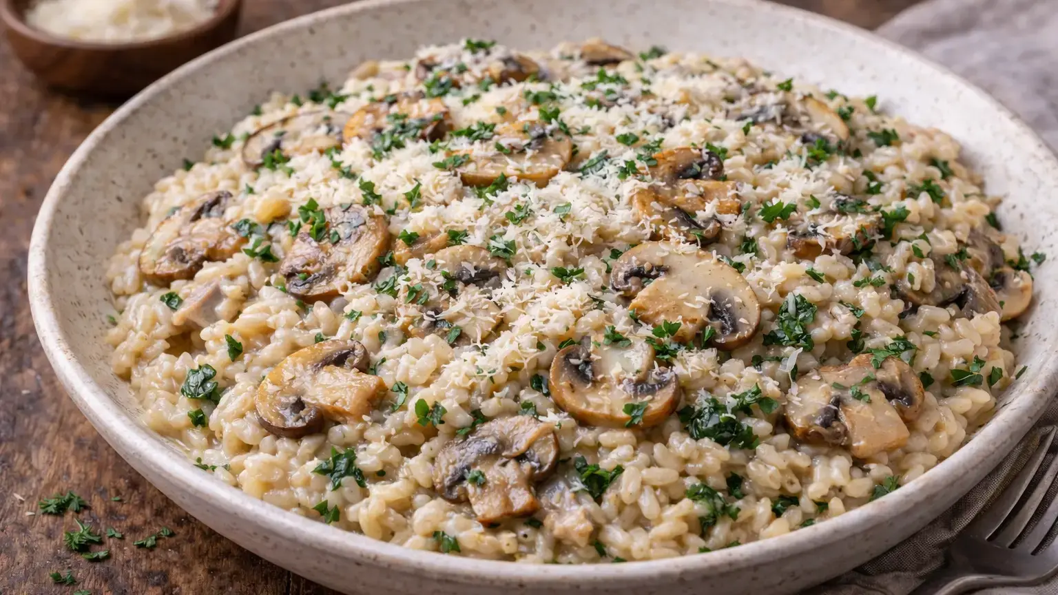 Risotto z pieczarkami i parmezanem