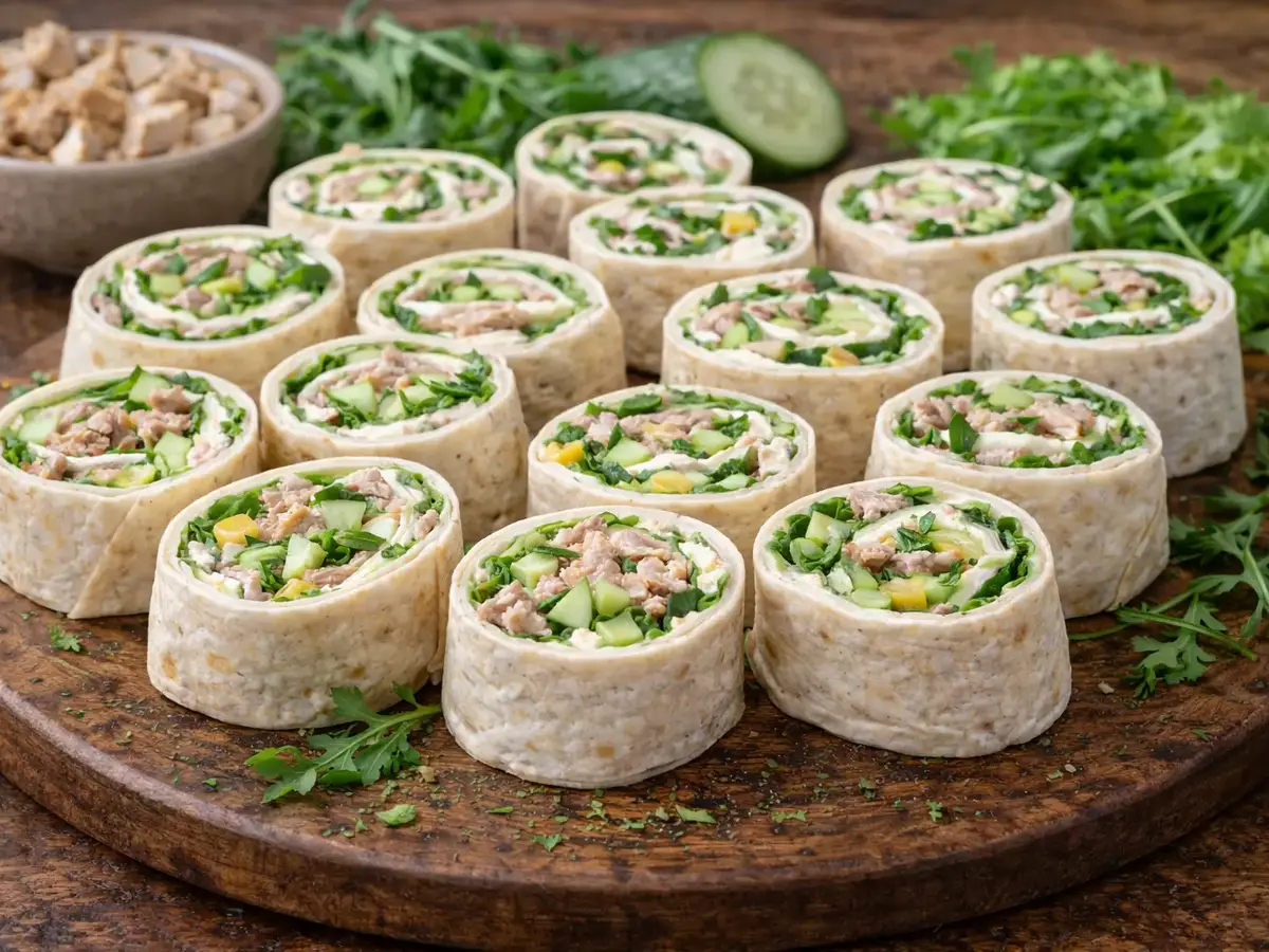 Turkey and Cucumber Tortilla Pinwheels