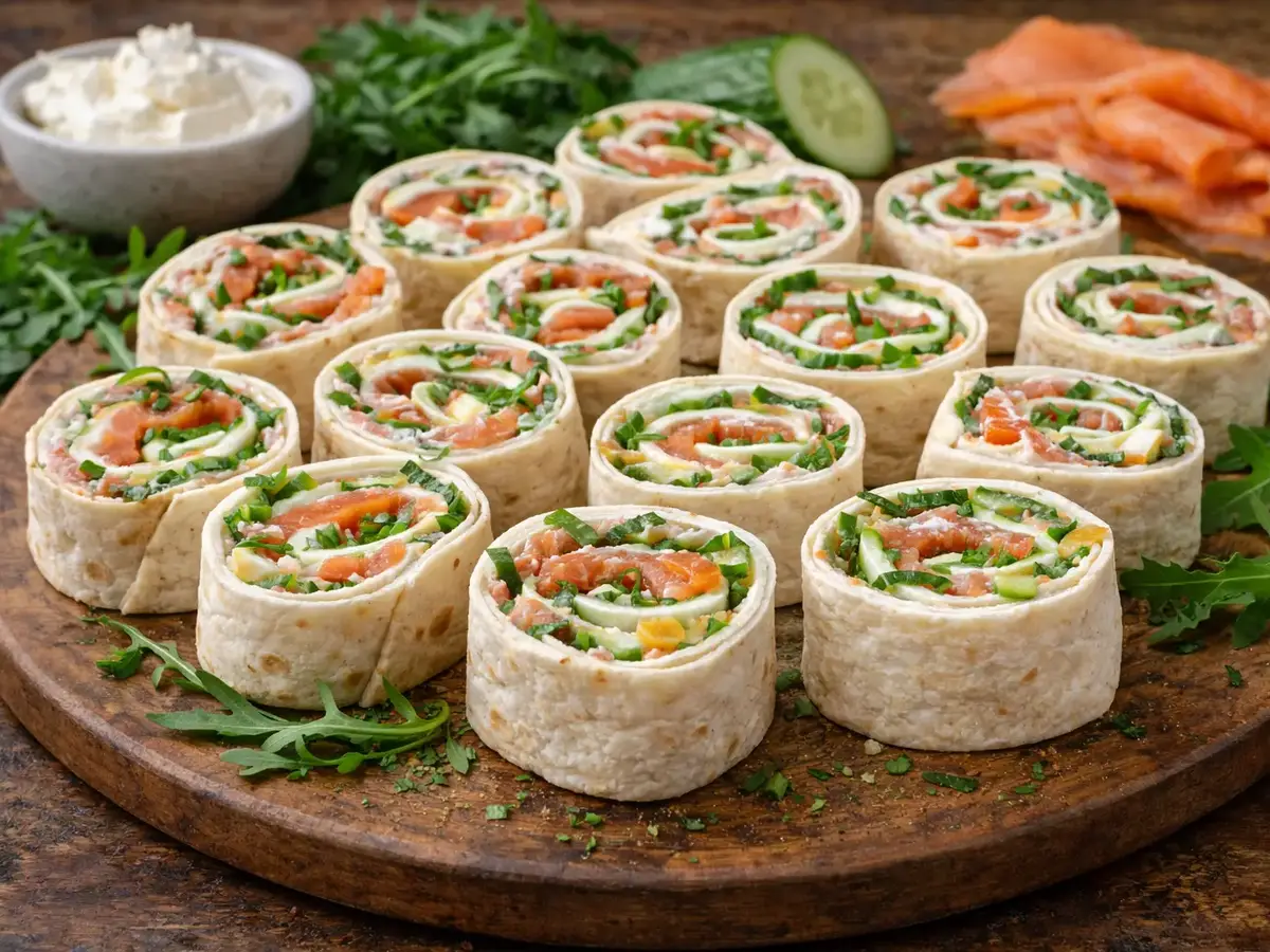 Smoked Salmon and Cream Cheese Tortilla Roll-Ups