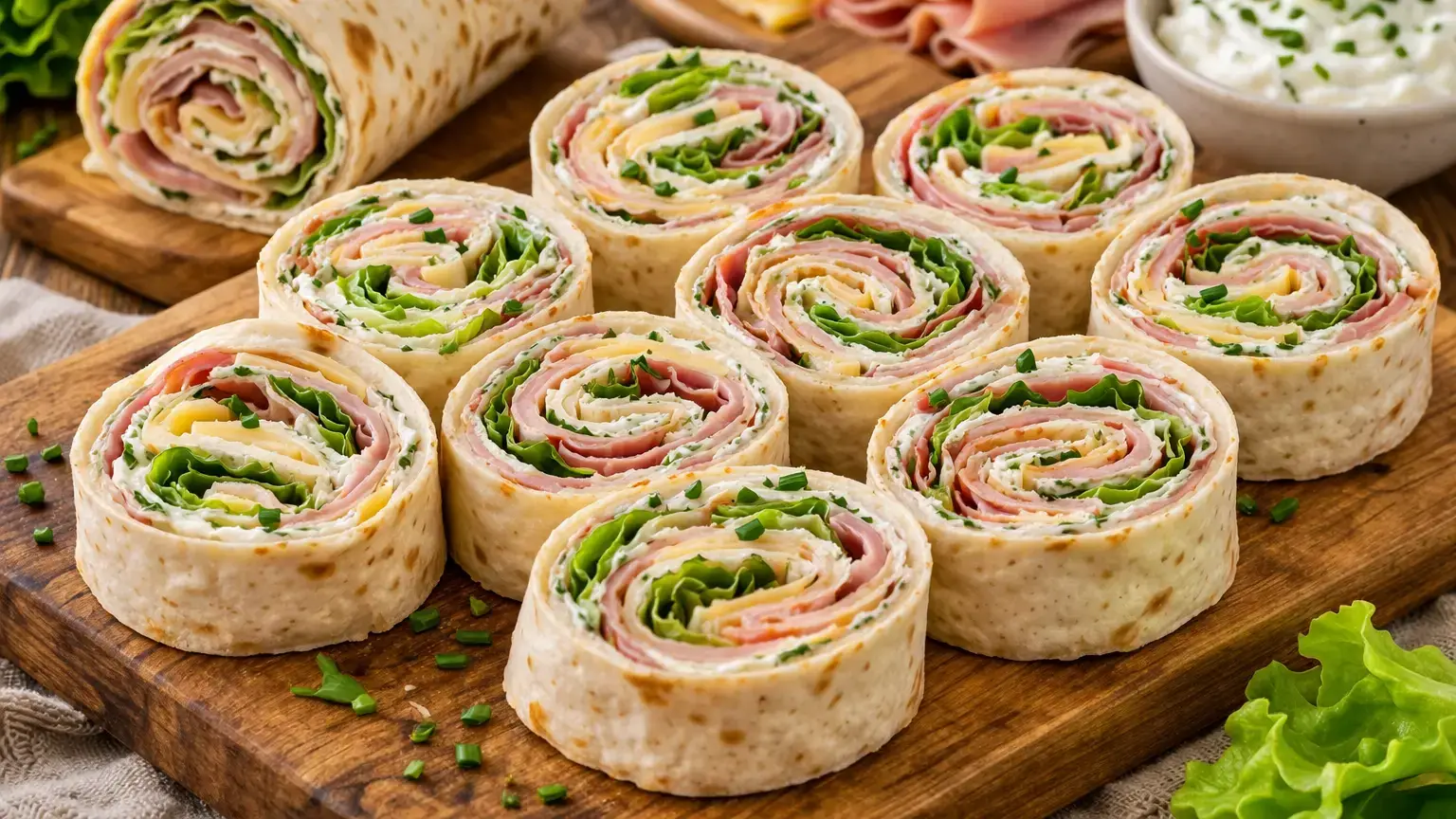 Tortilla rollsy z szynką i serem