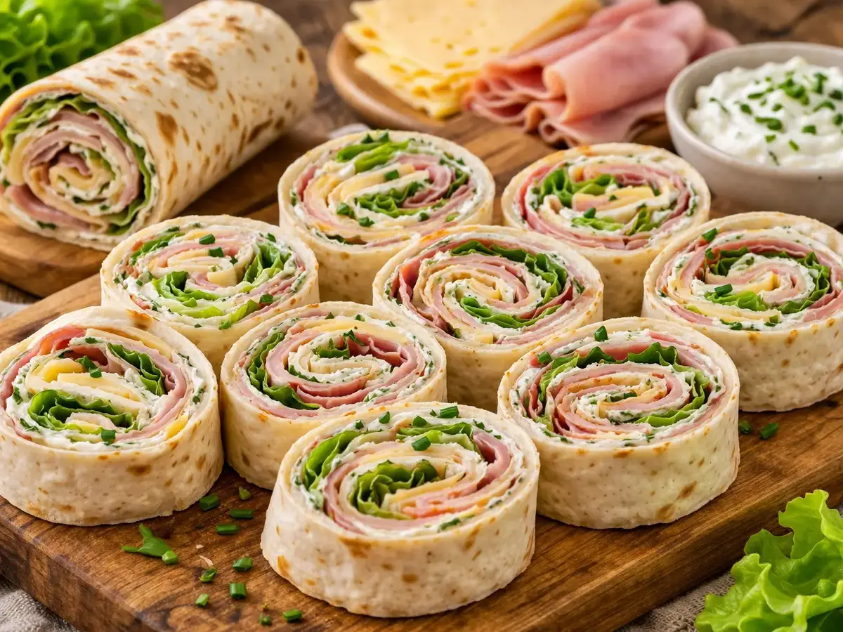 Tortilla Roll-Ups with Ham and Cheese