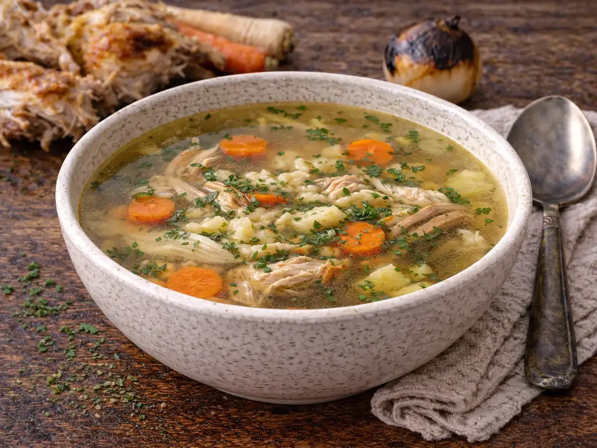 Roasted Chicken Rosół (Polish Broth)
