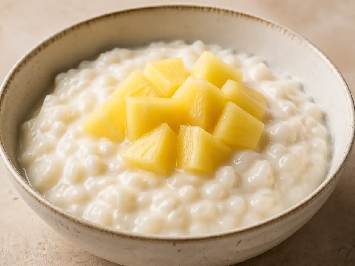 Coconut Rice Pudding with Pineapple