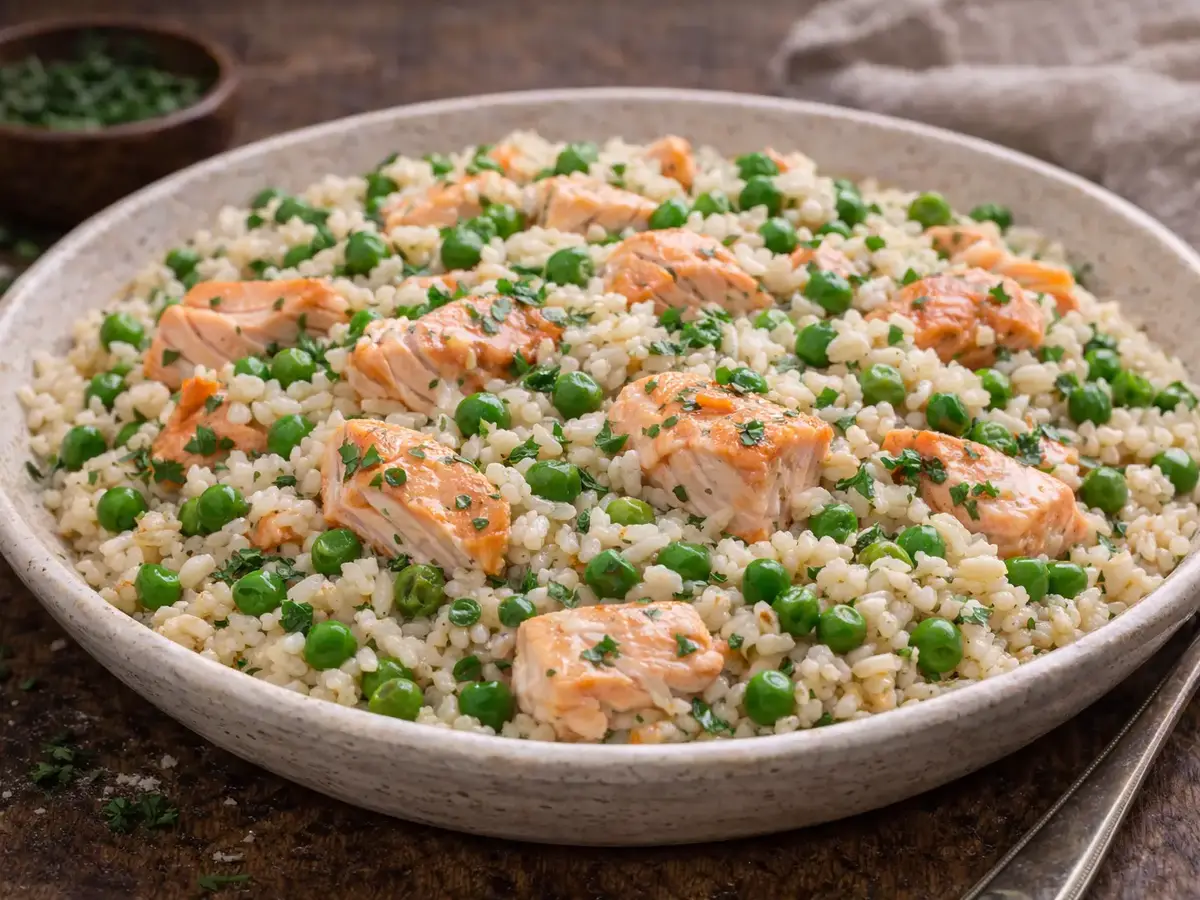 Rice with Salmon and Peas