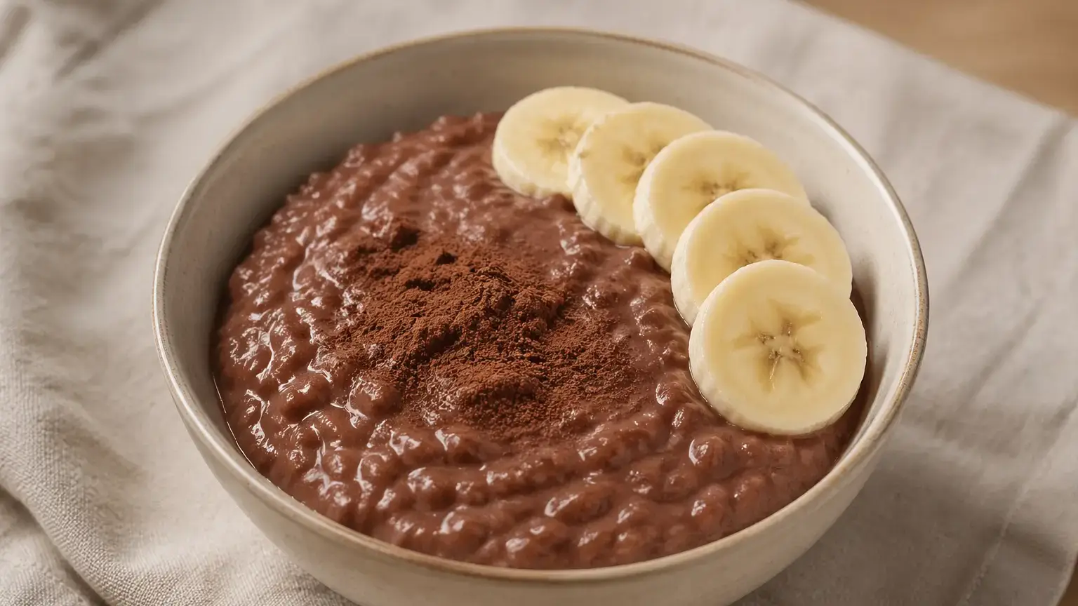 Ryż na mleku z kakao i bananem