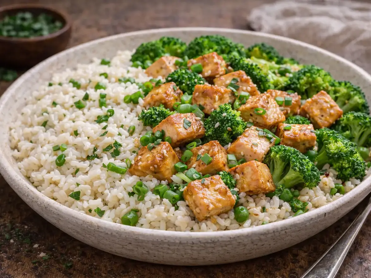Rice with Tofu and Broccoli