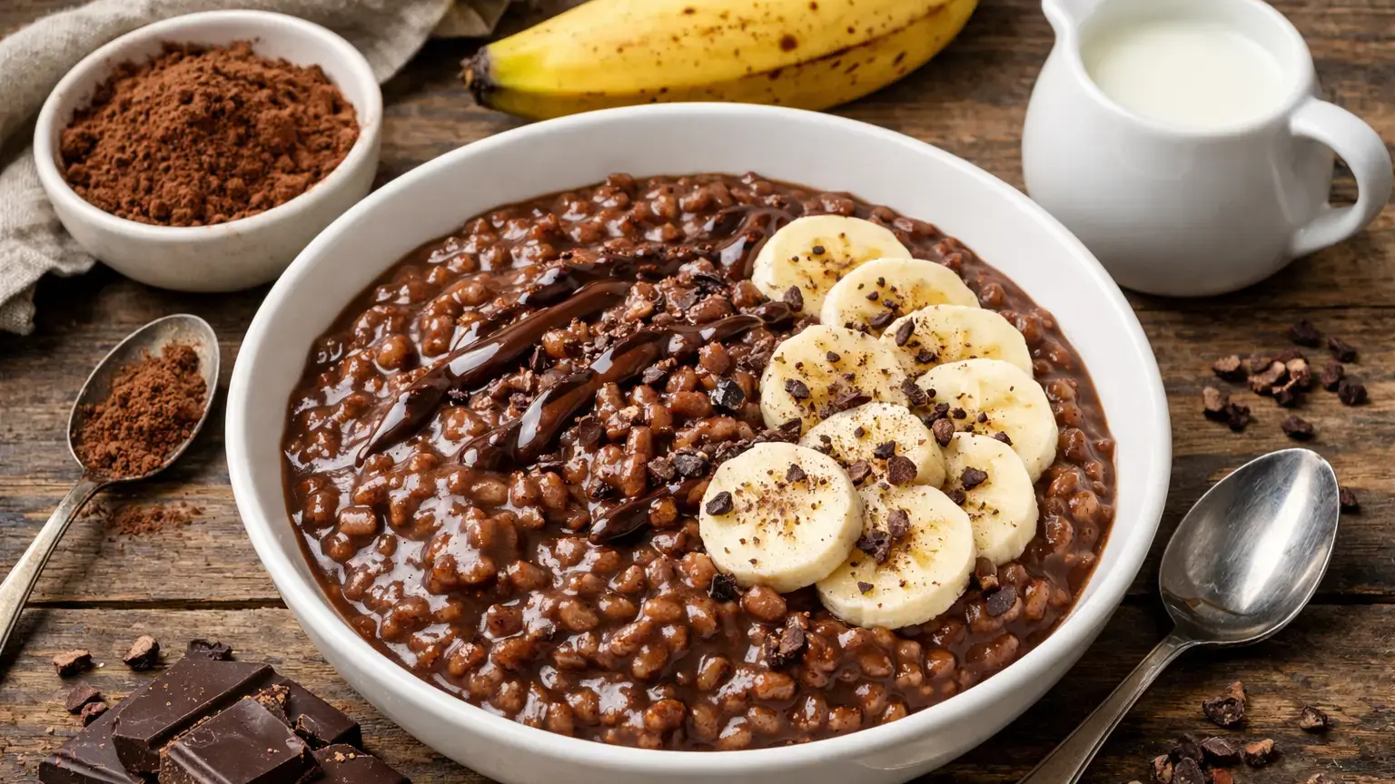Ryżanka kakaowa z bananem