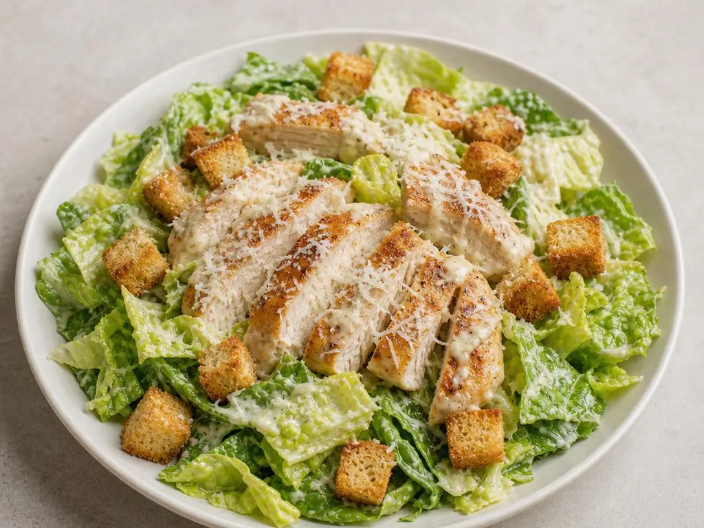 Chicken Caesar Salad with Crisp Croutons