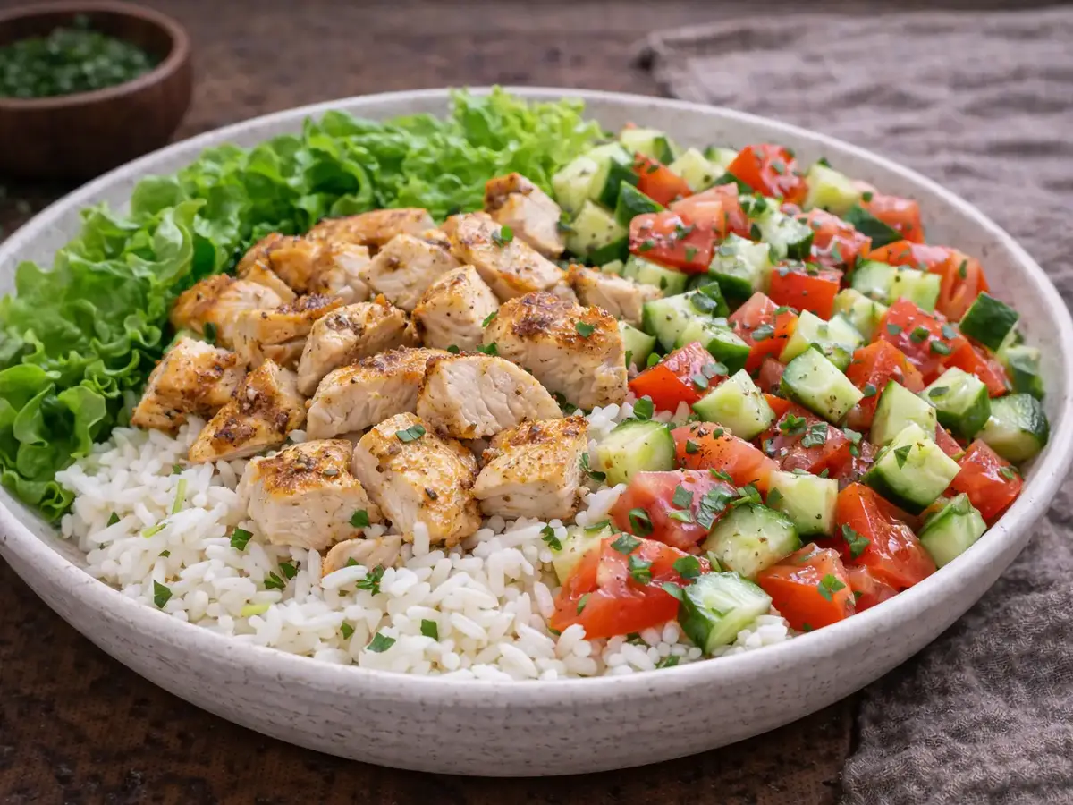 Chicken, Rice, and Vegetable Salad