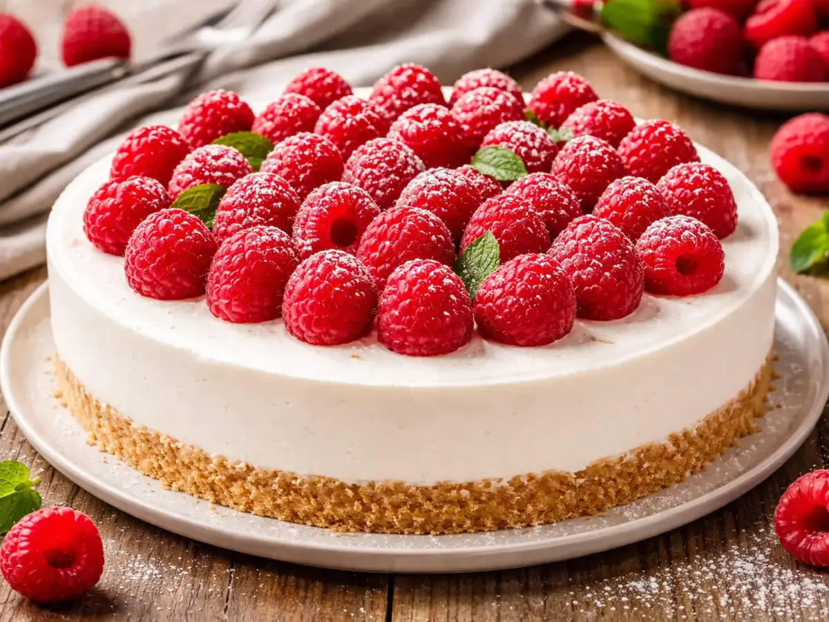 No-Bake Raspberry Sernik (Polish Cheesecake)