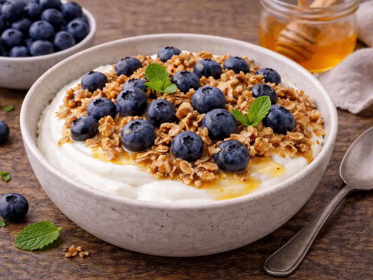 Skyr mit Heidelbeeren und Granola
