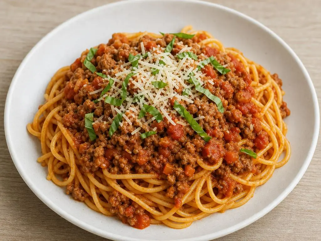 Spaghetti Bolognese with Ground Meat