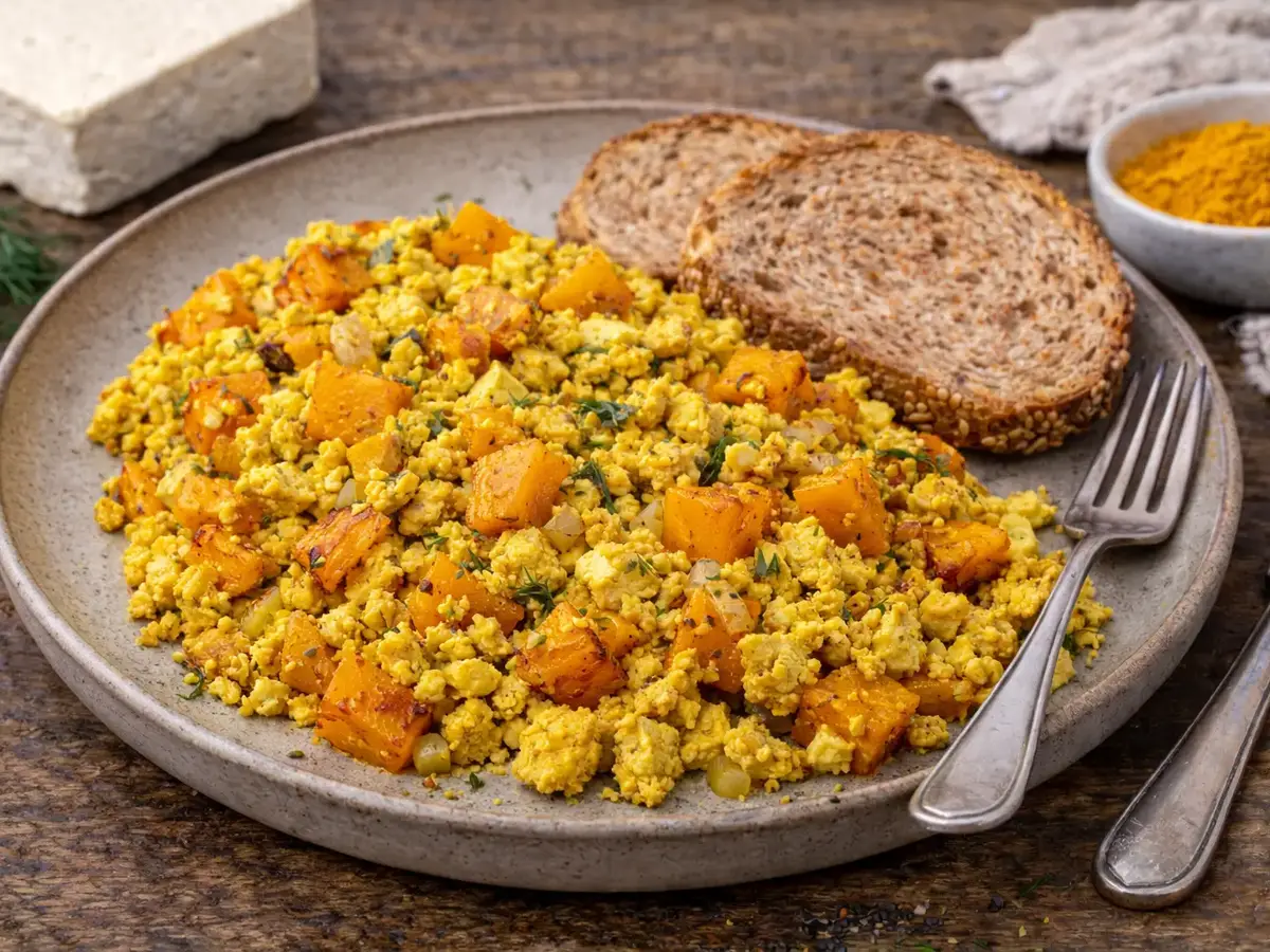 Roasted Pumpkin Tofu Scramble