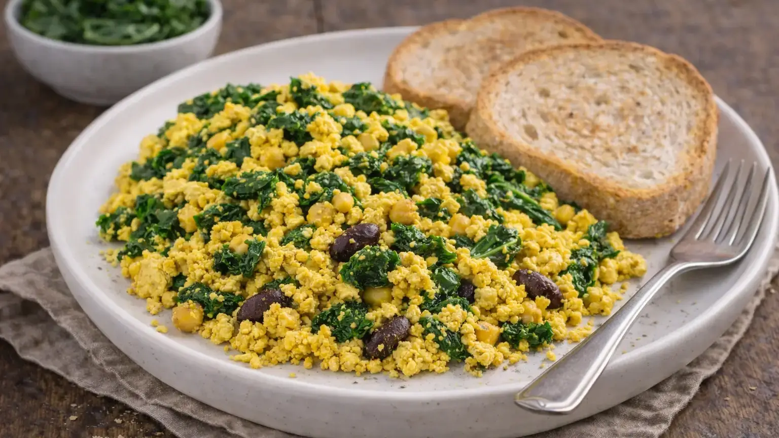 Tofu scramble z jarmużem