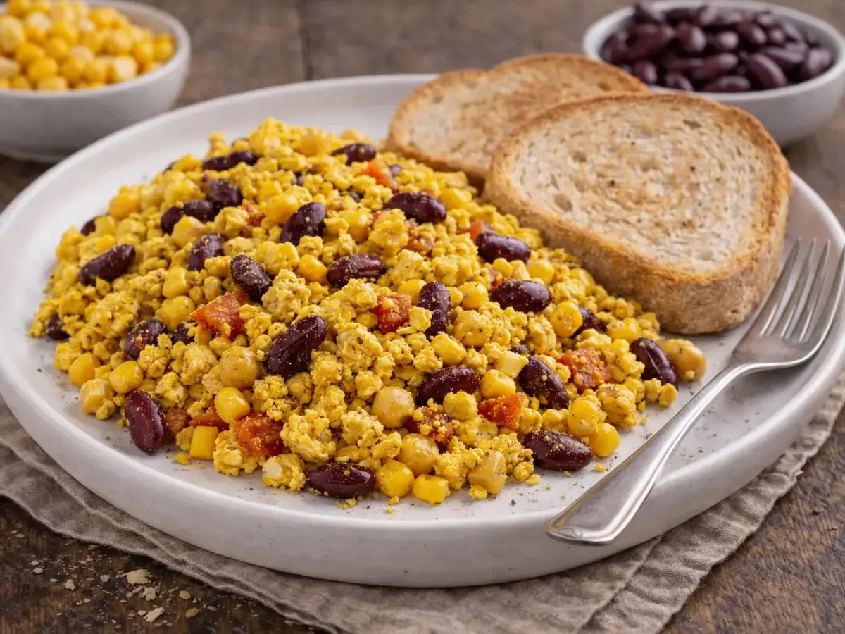 Tofu Scramble with Corn and Beans