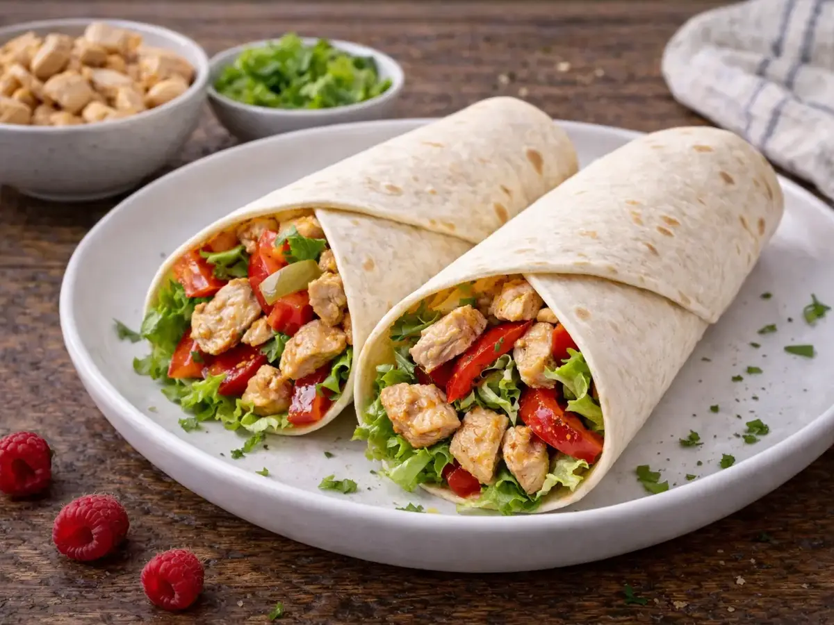 Chicken and Vegetable Breakfast Wrap