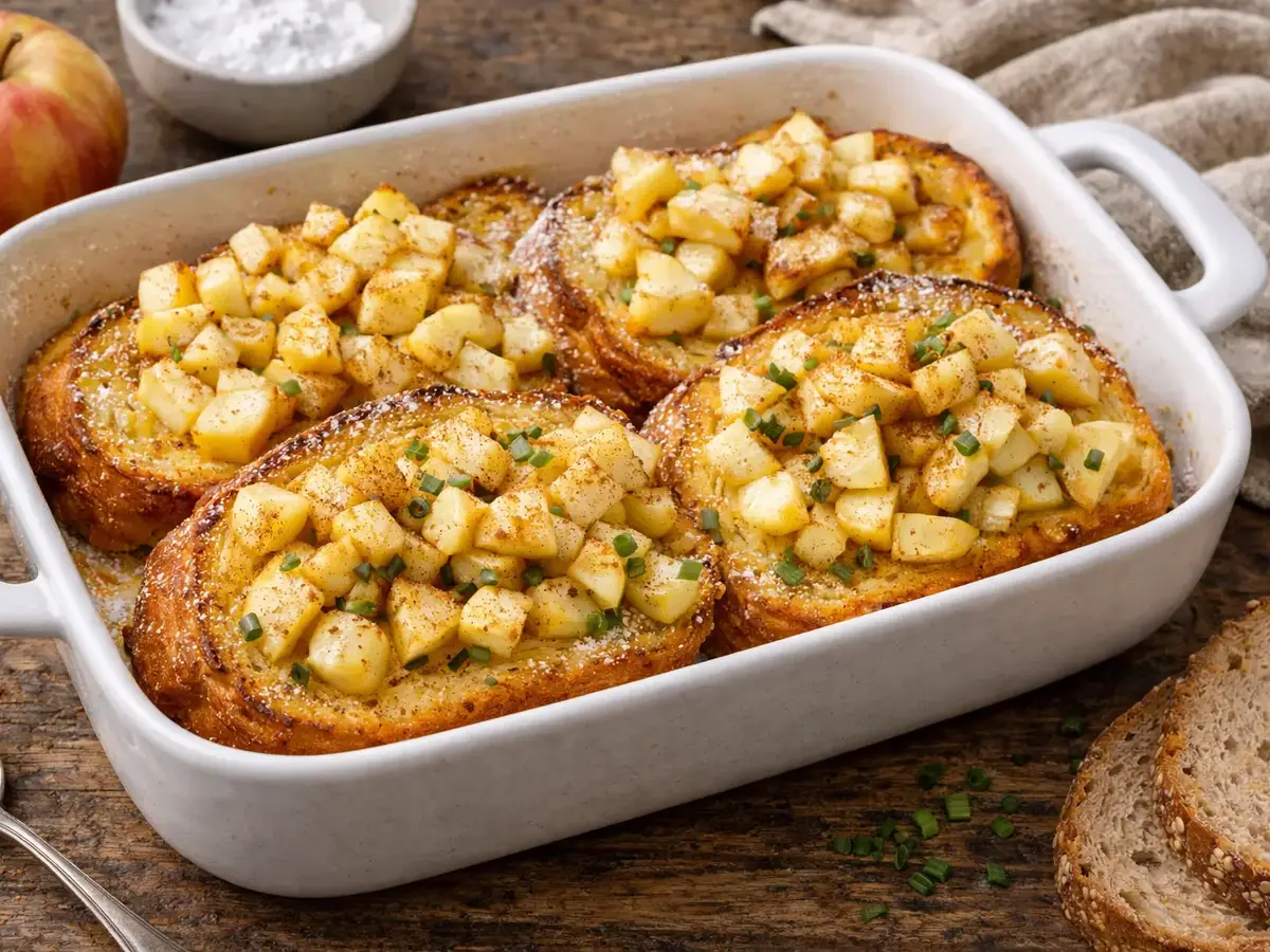 French toast al forno con mele