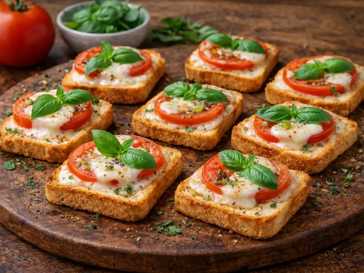 Mini Mozzarella and Tomato Toasts