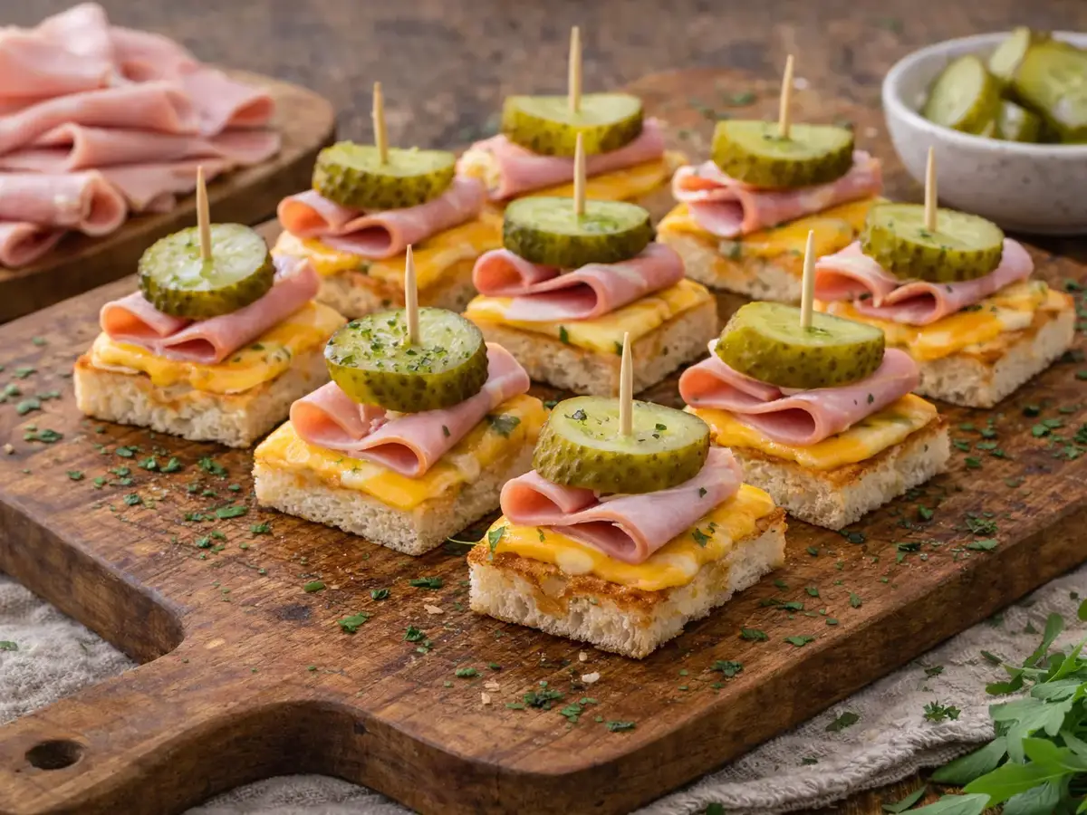 Mini Ham and Cheese Toasts