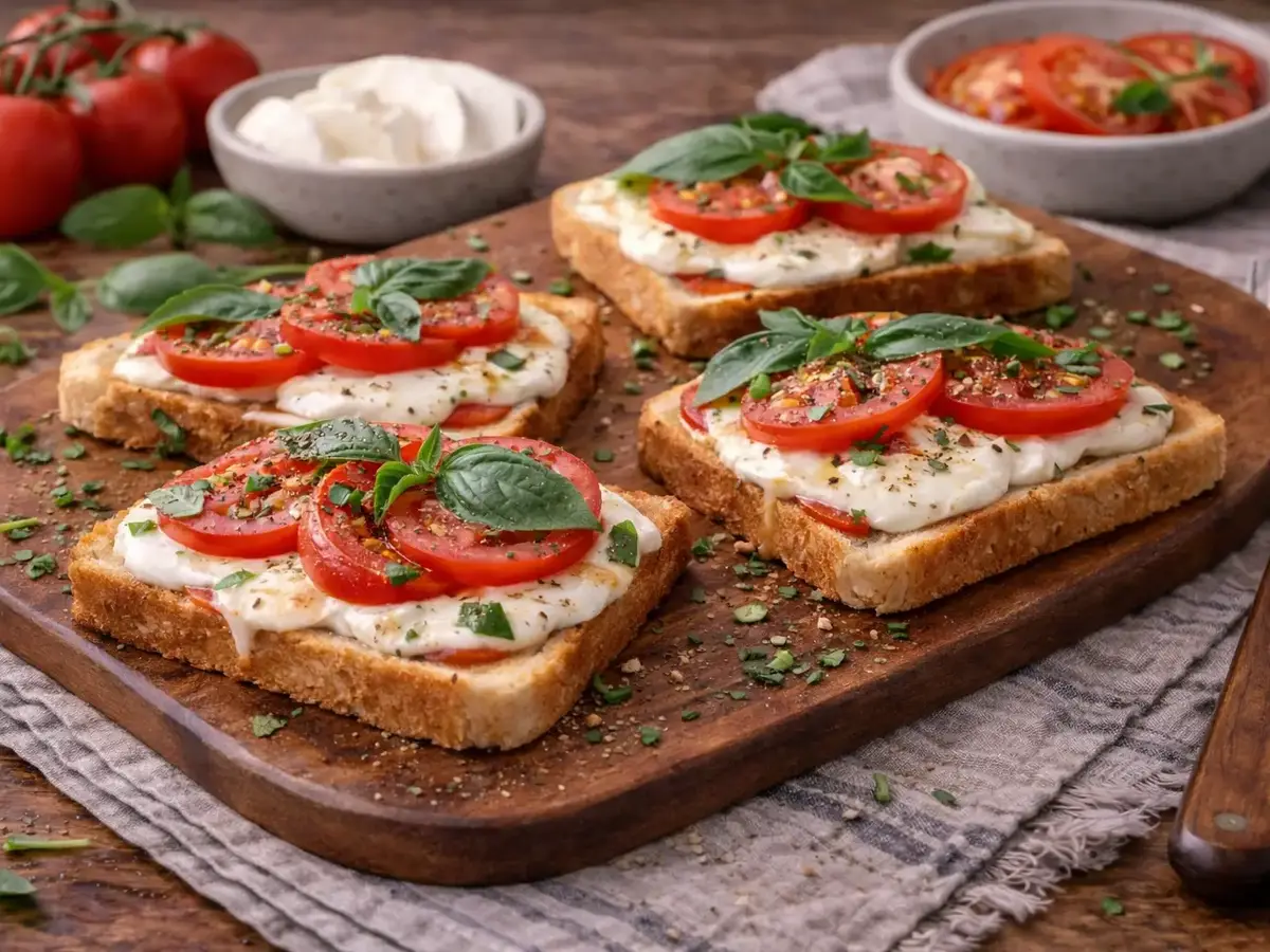 Mozzarella and Tomato Toasted Sandwiches
